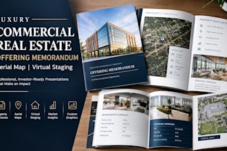 do luxury commercial real estate offering memorandum aerial map virtual staging