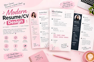 design a professional and modern CV resume