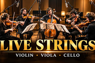 record live orchestral strings with violin, viola, and cello for your track