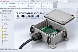 design waterproof ip65 pcb enclosure cad solidworks iot electronics 3d printing