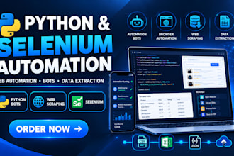 build python automation, selenium bots, web scrapers and data extraction tools