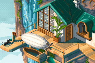 create pixel art backgrounds pixel game environments and pixel landscape art