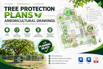 draw tree protection plans and arboricultural drawings for planning
