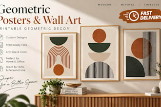 design geometric posters, wall art and printable geometric décor