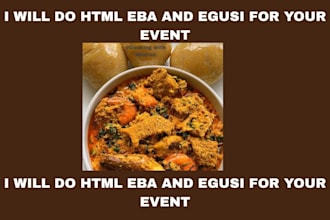 do html for fufu eba for your church event