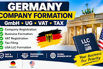 do germany gmbh company formation business registration vat id tax fill vat id