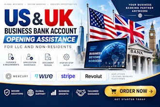 assist with US business bank account opening for llc and non residents