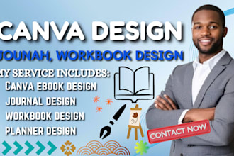 design canva journals, workbooks, planners and printable books