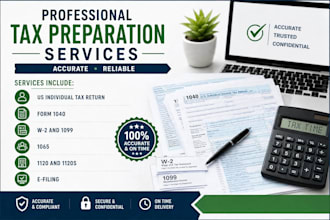 prepare US tax return,1040,w2, 1120, 1120s, and efiling
