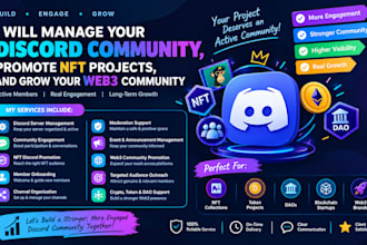 manage your discord community, promote nft projects, and grow web3 community