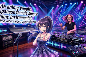 record cute female anime vocals for jpop, vtuber tracks, games themes rap music