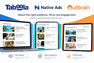 set up and optimize taboola, outbrain and native ads campaigns