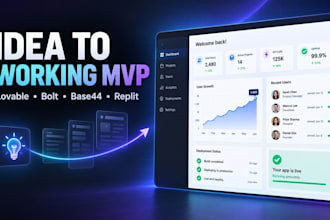 build your saas mvp with lovable, bolt, base44 or replit