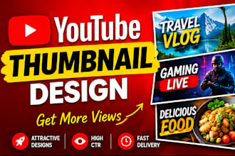 design a professional and clickable youtube thumbnail