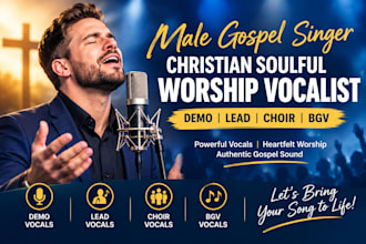 be male gospel singer christian soulful worship vocalist demo lead choir bvg