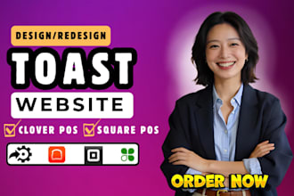 design a toast restaurant website with online ordering