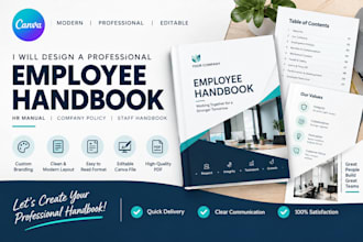 design a professional employee handbook and HR manual in canva