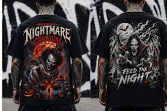 create a halloween t shirt design for your pod business