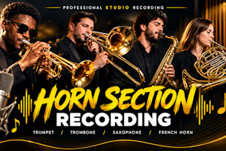 record a brass trumpet, trombone, saxophone, horn section