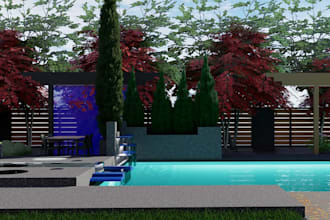 design 3d front yard and backyard of your house