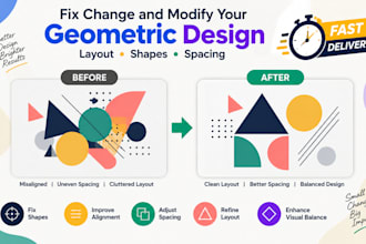 fix change and modify your geometric design layout shapes and spacing