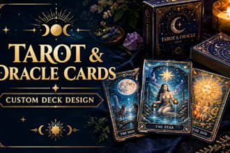 design custom tarot cards, oracle cards and tarot decks
