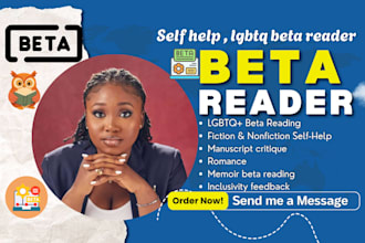 be your beta reader in self help, romance, manuscript critique, novel, fantasy