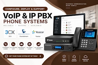 configure, deploy and support voip, IP pabx, like 3cx, grandstream, yeastar