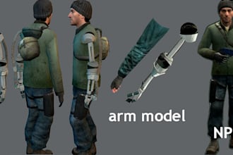 create or port custom 3d character models for gmod source engine