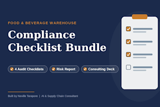 provide a food warehouse compliance checklist bundle