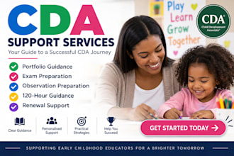 help with cda portfolio, cda e xam preparation, and observation support