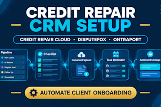 configure credit repair cloud, disputefox, ontraport and automate client onboard