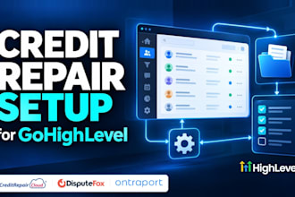 configure credit repair cloud, disputefox, ontraport and automate on gohighlevel