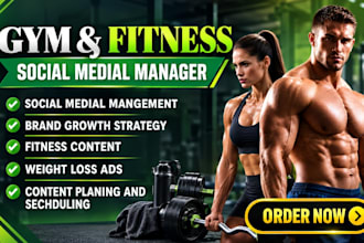 be your gym fitness social media manager, yoga personal trainer, marketing ads