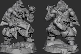 create 3d miniature tabletop wargame character figurines printable stl 3d models
