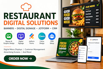 design digital signage software and advertising display jotform canva banner crm