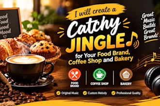 produce catchy food brand, coffee shop and bakery jingle