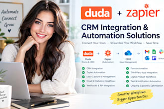 duda CRM integration zapier automation digital product portfolio setup