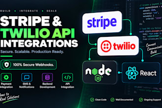 connect secure stripe or twilio apis to react and node apps