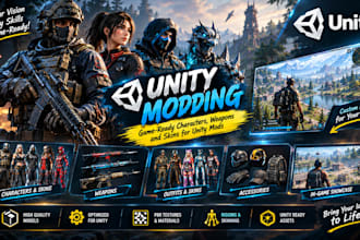 create game ready characters, weapons and skins for unity mods