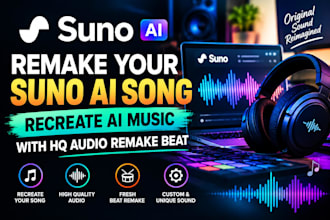 remake your suno ai song, recreate ai music with hq audio remake beat