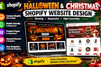 design halloween website halloween shopify store christmas shopify website store