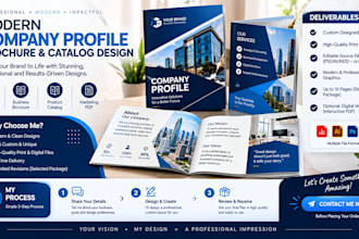 create a modern company profile, corporate brochure or product catalog design