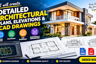 create detailed architectural plans, elevations and cad drawings