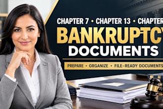 prepare chapter 7, chapter 13 and chapter 11 bankruptcy documents