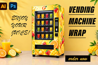 design professional custom atm wrap and vending machine wrap graphics