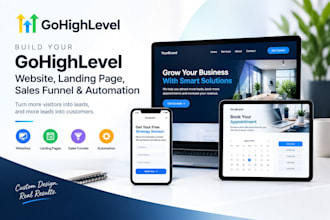 build gohighlevel website, ghl landing page, sales funnel, ghl automation