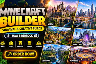 professionally build survival or creative minecraft builds