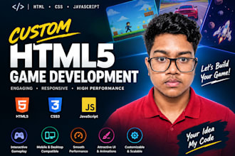 create a custom HTML5 game using HTML CSS and javascript