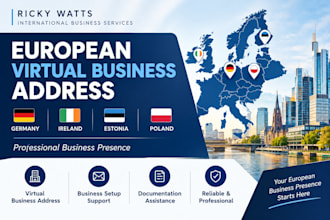 provide a virtual business address in germany ireland estonia or poland